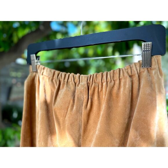Sienna Studio Camel !00% Suede Leather Fully Lined Elastic Waistband Pants SZ L - Picture 8 of 10